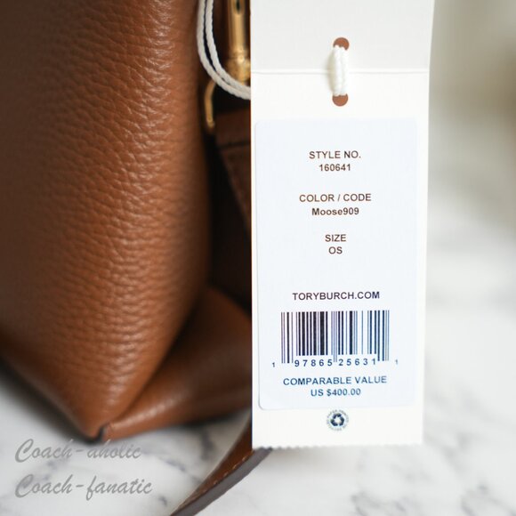 NWT Tory Burch Britten Leather Mini Satchel Crossbody & Wallet in Moose *SET* - Picture 5 of 15